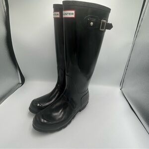 Hunter Original Tall Boots Black Women’s Size 6 Missing Buckle Gloss Rain